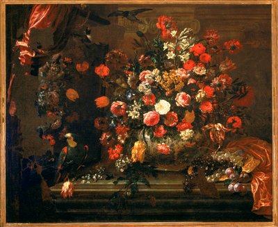 Naturaleza muerta con flores y frutas de Bartolomeo Bimbi